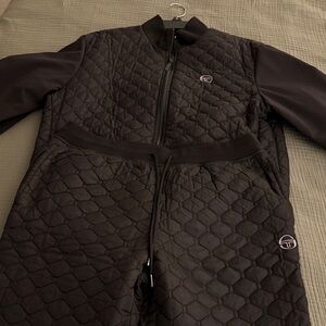 Sergio Tacchini Black Quilted Jacket with Logo